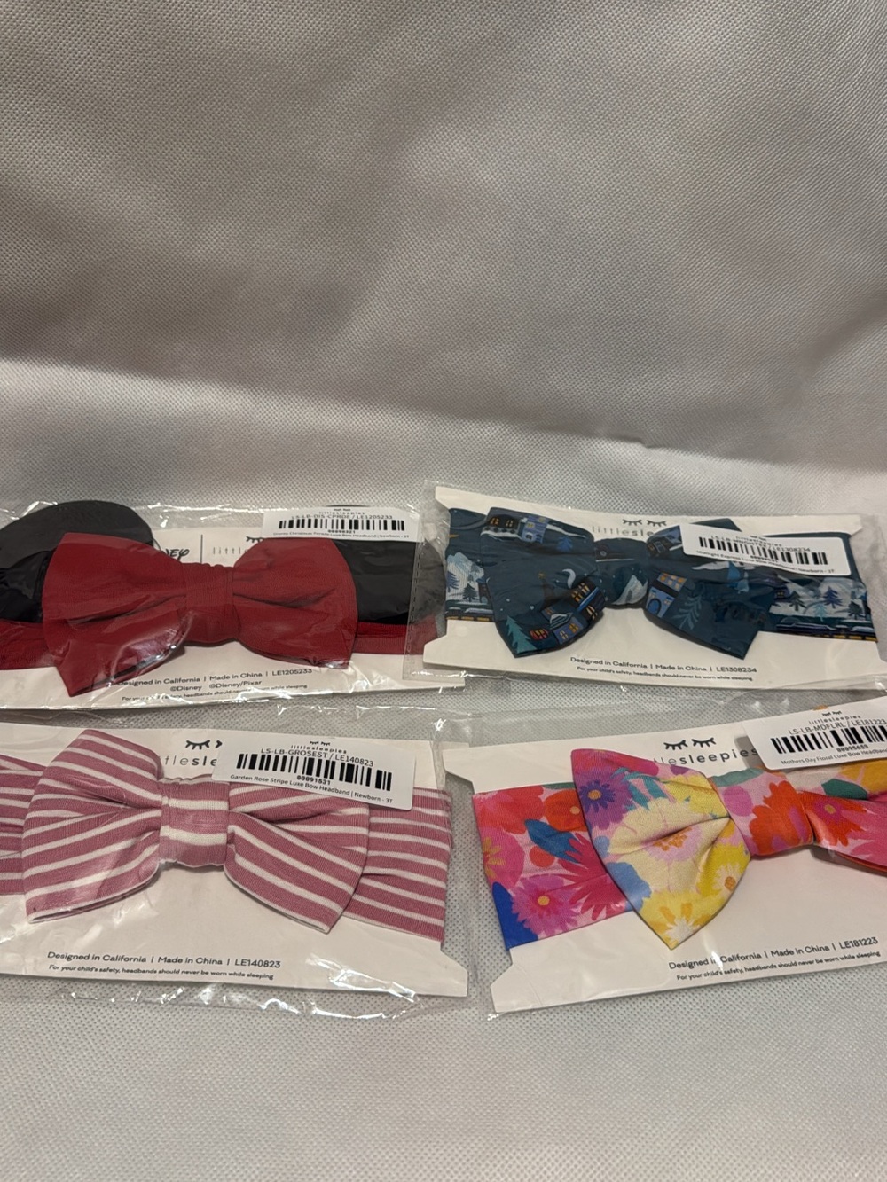 Kids Multi-Pack Bow Headbands - Pink, Red, Blue, Floral -